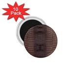 Brown Alligator Leather Skin 1.75  Magnets (10 pack)  Front