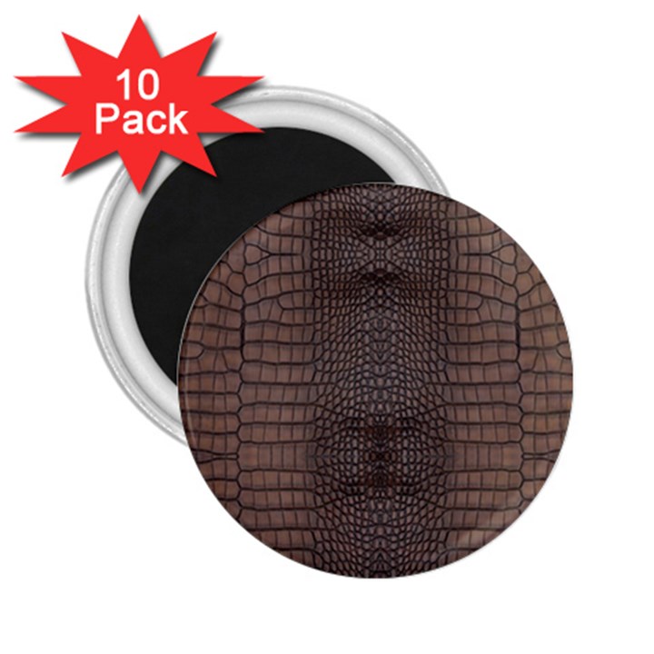 Brown Alligator Leather Skin 2.25  Magnets (10 pack) 