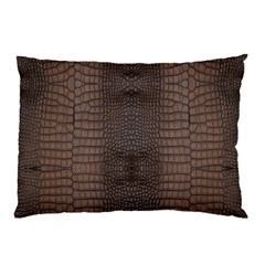 Brown Alligator Leather Skin Pillow Case by LoolyElzayat