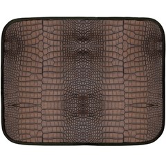 Brown Alligator Leather Skin Double Sided Fleece Blanket (mini)  by LoolyElzayat