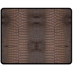 Brown Alligator Leather Skin Fleece Blanket (medium)  by LoolyElzayat