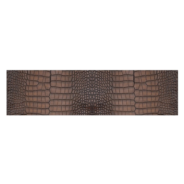 Brown Alligator Leather Skin Satin Scarf (Oblong)