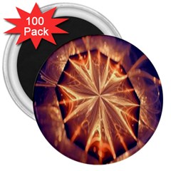 Sun Fractal 3  Magnets (100 Pack) by Sparkle