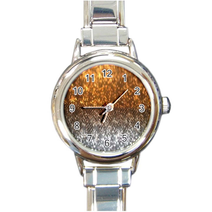 Glitter Gold Round Italian Charm Watch