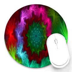 Rainbow Waves Round Mousepads by Sparkle