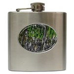 Green Glitter Squre Hip Flask (6 oz) Front