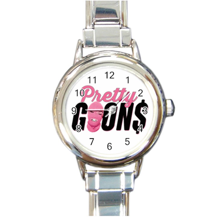 Pretty Goons Pink and Black Logo Watch