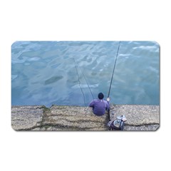 Senior Man Fishing At River, Montevideo, Uruguay001 Magnet (rectangular) by dflcprintsclothing