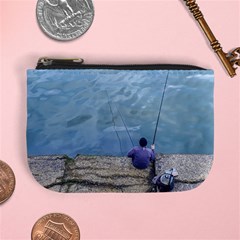 Senior Man Fishing At River, Montevideo, Uruguay001 Mini Coin Purse by dflcprintsclothing