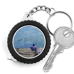 Senior Man Fishing At River, Montevideo, Uruguay001 Measuring Tape by dflcprintsclothing