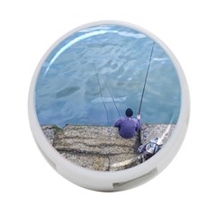 Senior Man Fishing At River, Montevideo, Uruguay001 4-port Usb Hub (one Side) by dflcprintsclothing