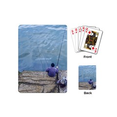 Senior Man Fishing At River, Montevideo, Uruguay001 Playing Cards Single Design (mini) by dflcprintsclothing