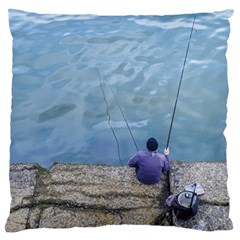 Senior Man Fishing At River, Montevideo, Uruguay001 Standard Flano Cushion Case (one Side) by dflcprintsclothing