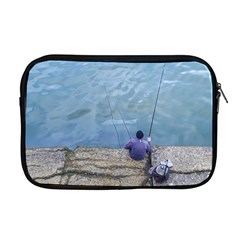 Senior Man Fishing At River, Montevideo, Uruguay001 Apple Macbook Pro 17  Zipper Case by dflcprintsclothing