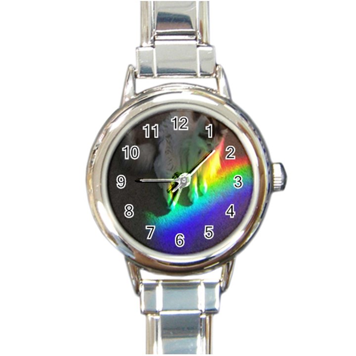 Rainbowcat Round Italian Charm Watch