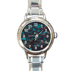 Realeafs Pattern Round Italian Charm Watch by Sparkle