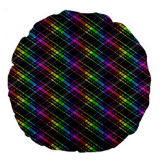 Rainbow Sparks Large 18  Premium Flano Round Cushions by Sparkle