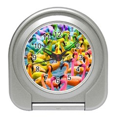 Rainbow Flamingos Travel Alarm Clock by Sparkle