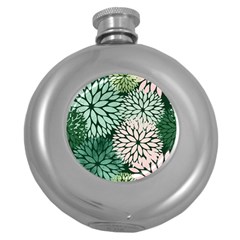 Dahlia  Round Hip Flask (5 Oz) by Angelandspot