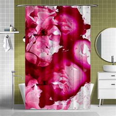 Peonie On Marbling Patterns Shower Curtain 48  X 72  (small)  by kaleidomarblingart