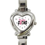 Pretty Goons logo Pink/Black Heart Italian Charm Watch  Front