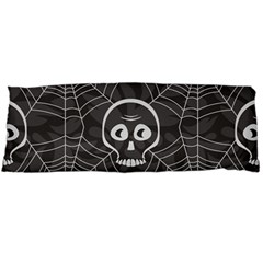 Skull And Spider Web On Dark Background Body Pillow Case (dakimakura) by FloraaplusDesign