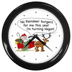 Vegan Santa Wall Clock (black) by CuteKingdom