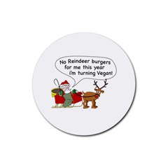 Vegan Santa Rubber Coaster (round)  by CuteKingdom