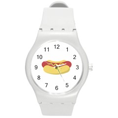 Hotdog Round Plastic Sport Watch (m) by CuteKingdom