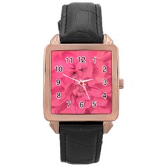 Beauty Pink Rose Detail Photo Rose Gold Leather Watch  by dflcprintsclothing