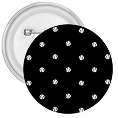 Black And White Baseball Motif Pattern 3  Buttons by dflcprintsclothing