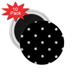 Black And White Baseball Motif Pattern 2 25  Magnets (10 Pack)  by dflcprintsclothing