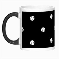 Black And White Baseball Motif Pattern Morph Mugs by dflcprintsclothing