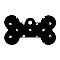 Black And White Baseball Motif Pattern Dog Tag Bone (one Side) by dflcprintsclothing