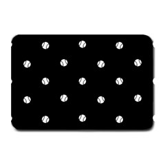 Black And White Baseball Motif Pattern Plate Mats by dflcprintsclothing