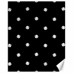 Black And White Baseball Motif Pattern Canvas 11  X 14  by dflcprintsclothing