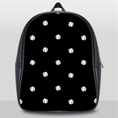 Black And White Baseball Motif Pattern School Bag (large) by dflcprintsclothing