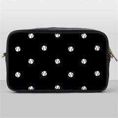 Black And White Baseball Motif Pattern Toiletries Bag (one Side) by dflcprintsclothing