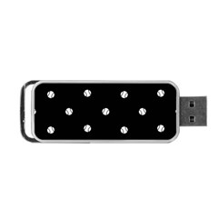 Black And White Baseball Motif Pattern Portable Usb Flash (two Sides) by dflcprintsclothing