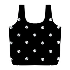 Black And White Baseball Motif Pattern Full Print Recycle Bag (l) by dflcprintsclothing