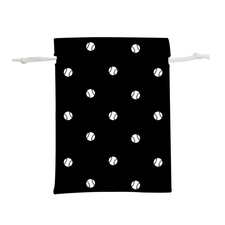 Black And White Baseball Motif Pattern Lightweight Drawstring Pouch (S)