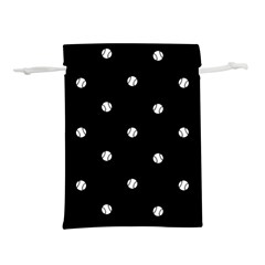 Black And White Baseball Motif Pattern Lightweight Drawstring Pouch (l) by dflcprintsclothing