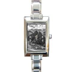 Andean Landscape At Brava Lagoon Reserve, La Rioja, Argentina Rectangle Italian Charm Watch by dflcprintsclothing