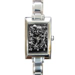 Motorcycle Riders At Highway Rectangle Italian Charm Watch Front