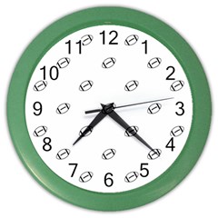 American Football Ball Motif Print Pattern Color Wall Clock by dflcprintsclothing