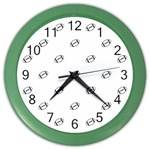 American Football Ball Motif Print Pattern Color Wall Clock Front