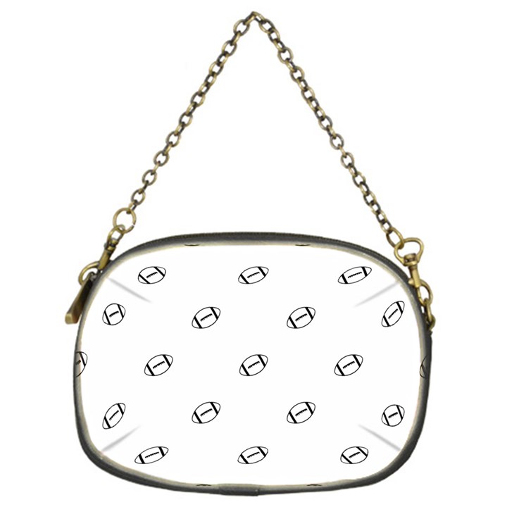 American Football Ball Motif Print Pattern Chain Purse (One Side)