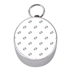 American Football Ball Motif Print Pattern Mini Silver Compasses by dflcprintsclothing