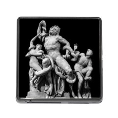 Laocoon Sculpture Over Black Memory Card Reader (square 5 Slot) by dflcprintsclothing