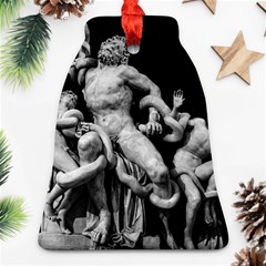 Laocoon Sculpture Over Black Ornament (bell) by dflcprintsclothing